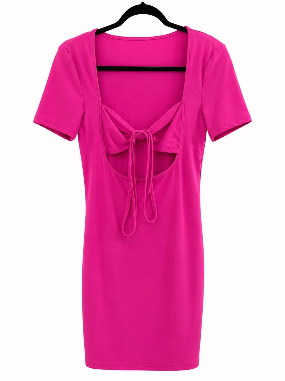 Fuchsia Tie-Front Bodycon Dress BNWT